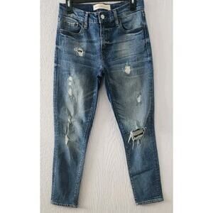 Gap Jeans Best Girlfriend Women’s Size 25R Medium Wash Distressed Blue Denim